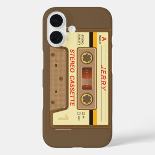 Coque Pour iPhone 16 Cassette Audio Personnalisée Rétro