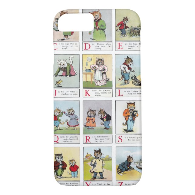 Coques Case-Mate iPhone Cat Alphabet, Louis Wain (Dos)