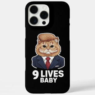 Coques iPhone 16 Pro Max Cat Trump 9 Lives Baby