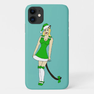 Case-Mate iPhone Case Catgirl de Noël verte