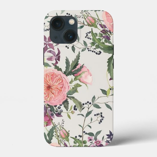 Coques Case-Mate iPhone Cath Kidston Londres Design fleurs bleues (Verso)
