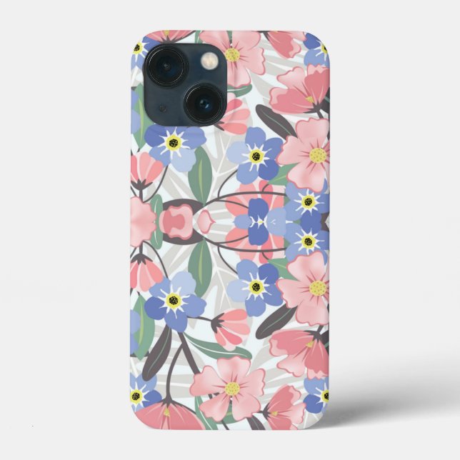 Coques Case-Mate iPhone Cath Kidston Londres Design fleurs bleues (Verso)