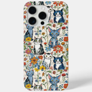 Coque iPhone 15 Pro Max Cats et illustrations Fleurs sauvages Boho