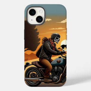 Coque Pour iPhone 14 Cavalier à la tête de mort masquée parcourant la v