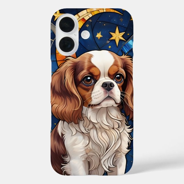 Coques Case-Mate iPhone Cavalier King Charles Étoiles en verre satiné & Lu (Verso)
