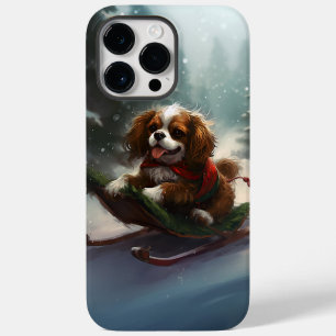 Coque Pour Pour iPhone 14 Pro Max Cavalier King Charles Spaniel neige de Noël
