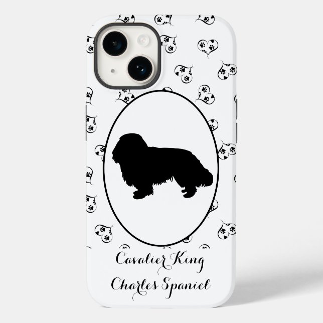 Coques Case-Mate iPhone Cavalier King Charles Spaniel Silhouette (Verso)