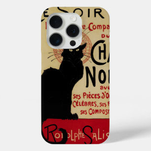 Coque iPhone 15 Pro Ce Soir Conversation Noir Chat noir, Art Nouveau V