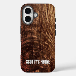 Coque Pour iPhone 16 Cèdre   motif de bois rustique