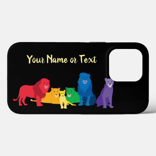 Coques Case-Mate iPhone Célébrez votre fierté Rainbow Lion Pride (Verso (horizontal))