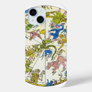 Coque Pour iPhone 15 Céleste Vintage, Sphère Arabe, Constellations