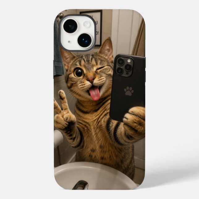 Coques Case-Mate iPhone Cell Phone Case Funny Cat v3.45 (Verso)