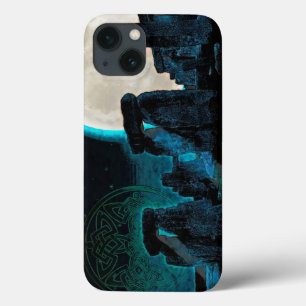 Etui iPhone 13 Celtic Stonehenge, Moon & Stars Astronomy Royaume-
