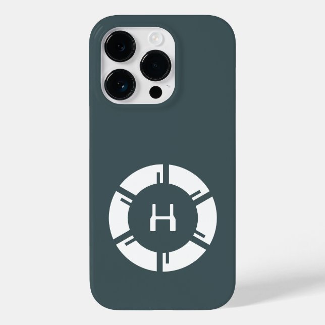 Coques Case-Mate iPhone Cercle Futuriste Avec Monogramme Sci-Fi Gris (Verso)
