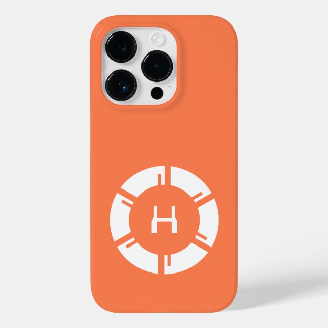 Coques Case-Mate iPhone Cercle Futuriste Avec Monogramme Sci-Fi Orange (Verso)