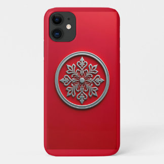 Case-Mate iPhone Case Cercle Motif Argent sur Rouge
