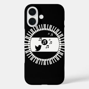 Coque Pour iPhone 16 Cercle Piano Keys et Songbird