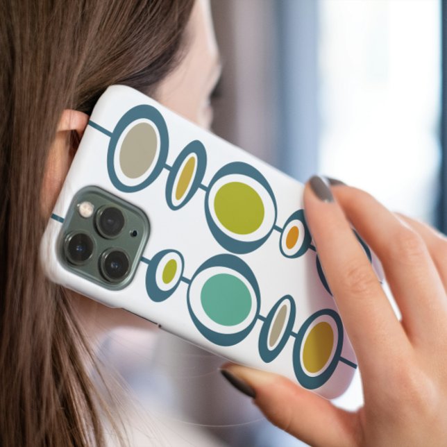 Coques Case-Mate iPhone Cercles Abstraits Turquoise Orange milieu du siècl (Créateur téléchargé)