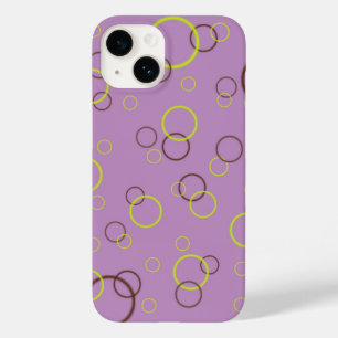 Coque Pour iPhone 14 Cercles bruns chaux simples Motif violet pourpre