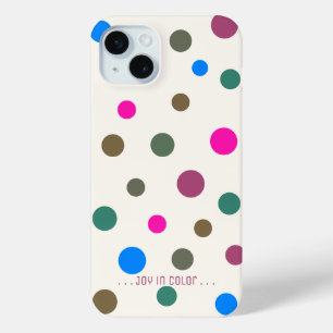 Coque iPhone 15 Mini Cercles colorés, Rose framboise