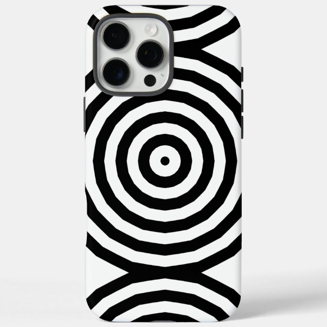 Coques Case-Mate iPhone Cercles concentriques noir et blanc Illusion d'opt (Verso)