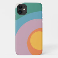 Cercles de style rétro multicolore