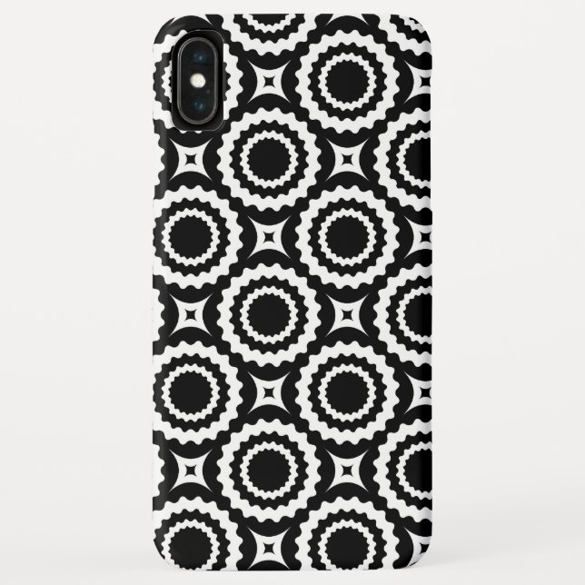 Coques Case-Mate iPhone Cercles de zigzag blanc mignon motif (Dos)