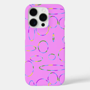Coques iPhone 16 Pro Cercles et boucles sur Magenta rose moderne géomét