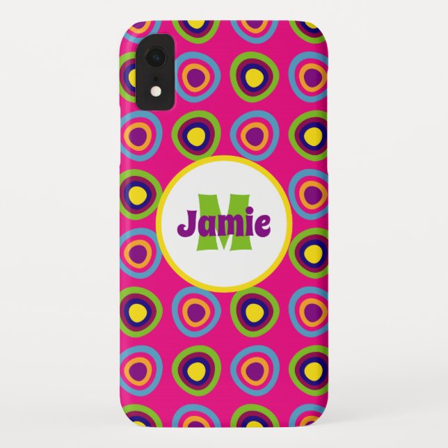 Coques Case-Mate iPhone Cercles funky personnalisés Motif (Dos)