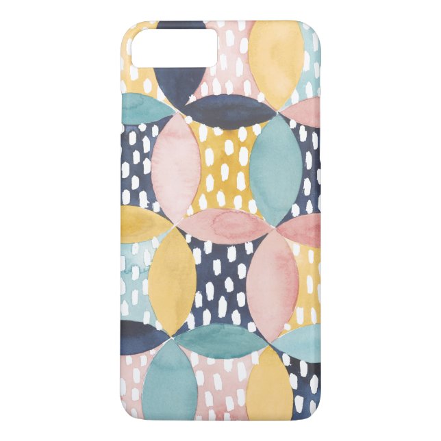 Coques Case-Mate iPhone Cercles géométriques aquarelle (Dos)