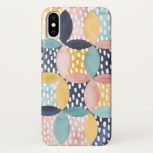 Coque iPhone X Cercles géométriques aquarelle