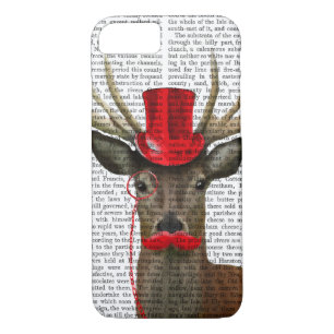 Coque iPhone 7 Cerf avec chapeau rouge et moustache
