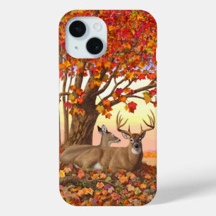 Coque Pour iPhone 15 Cerf blanc en automne Nouvelle-Angleterre Couleurs