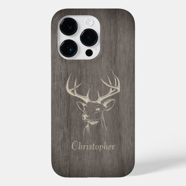 Coques Case-Mate iPhone Cerf - Bois gravé - Bois personnalisé (Verso)
