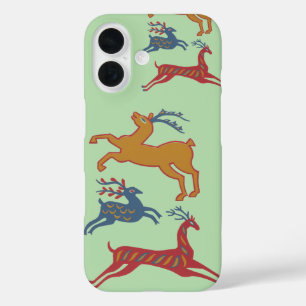 Coque Pour iPhone 16 Cerf d'art populaire américain vintage couleur per