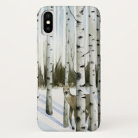 Cerf en chute de neige