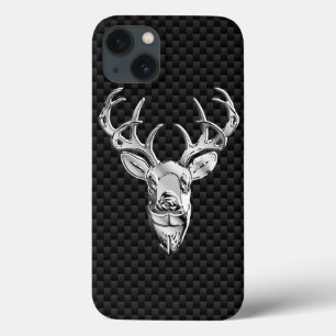 iPhone 13 Case Cerfs communs sur la copie de style de fibre de