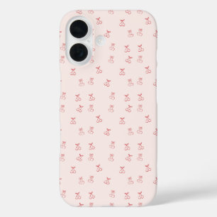 Coque Pour iPhone 16 Cerise Contour Minimalisme
