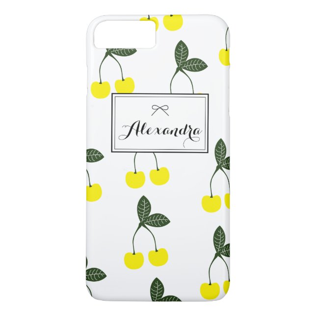 Coques Case-Mate iPhone Cerises Jaunes Motif Personnalisé iPhone 7 Plus (Dos)