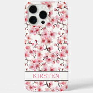 Coques iPhone 16 Pro Max Cerisiers Motif Sakura Monogrammé