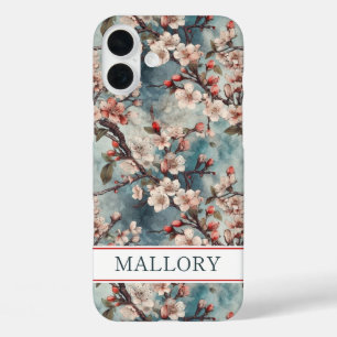 Coques iPhone 16 Plus Cerisiers Teinte Sakura Imprimée Monogrammée