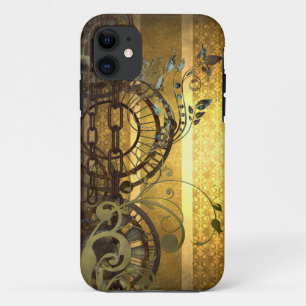Coque iPhone 11 Chaînes de Steampunk et floral