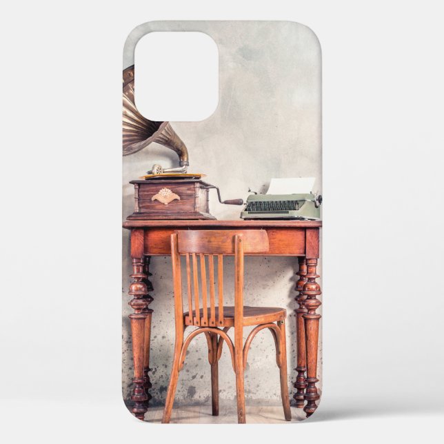 Coques Case-Mate iPhone Chaise ancienne, vieille machine à écrire, radio r (Verso)