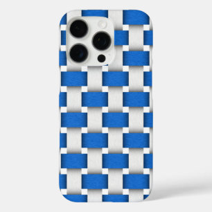 Coques iPhone 16 Pro Chaise de plage tissée bleu et blanc Design de tis