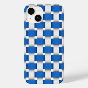 Coque Pour iPhone 14 Chaise de plage tissée bleu et blanc Design de tis
