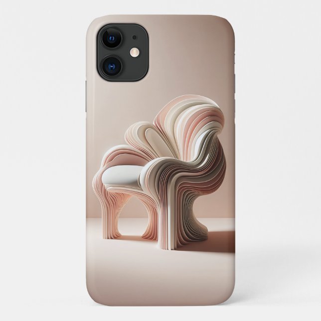 Coques Case-Mate iPhone Chaise de sculpture paramétrique minimaliste - Est (Dos)