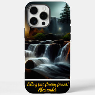 Coques iPhone 16 Pro Max Chaleureuse cascades nocturnes avec une touche per