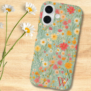 Coque Pour iPhone 16 Champ de fleurs sauvages à l'aquarelle