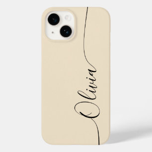 Coque Pour iPhone 14 Champagne Élégant Calligraphie Script Nom