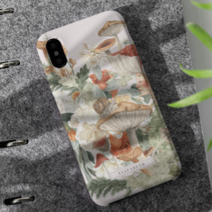 Coque iPhone 15 Pro Max Champignon fleur sauvage   Monogramme de la forêt 